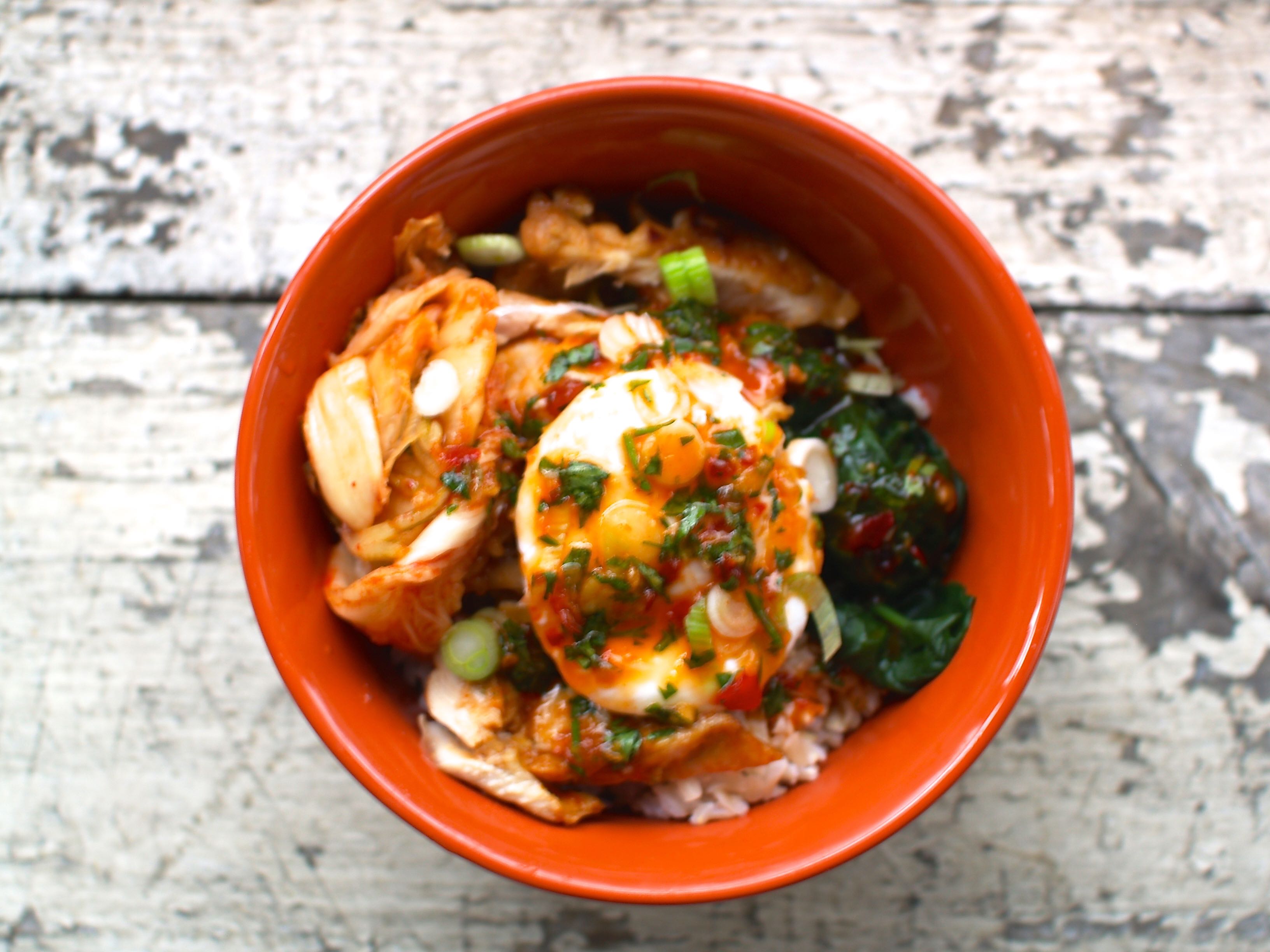 Korean Chicken Rice Bowl with Sweet Chili Sauce